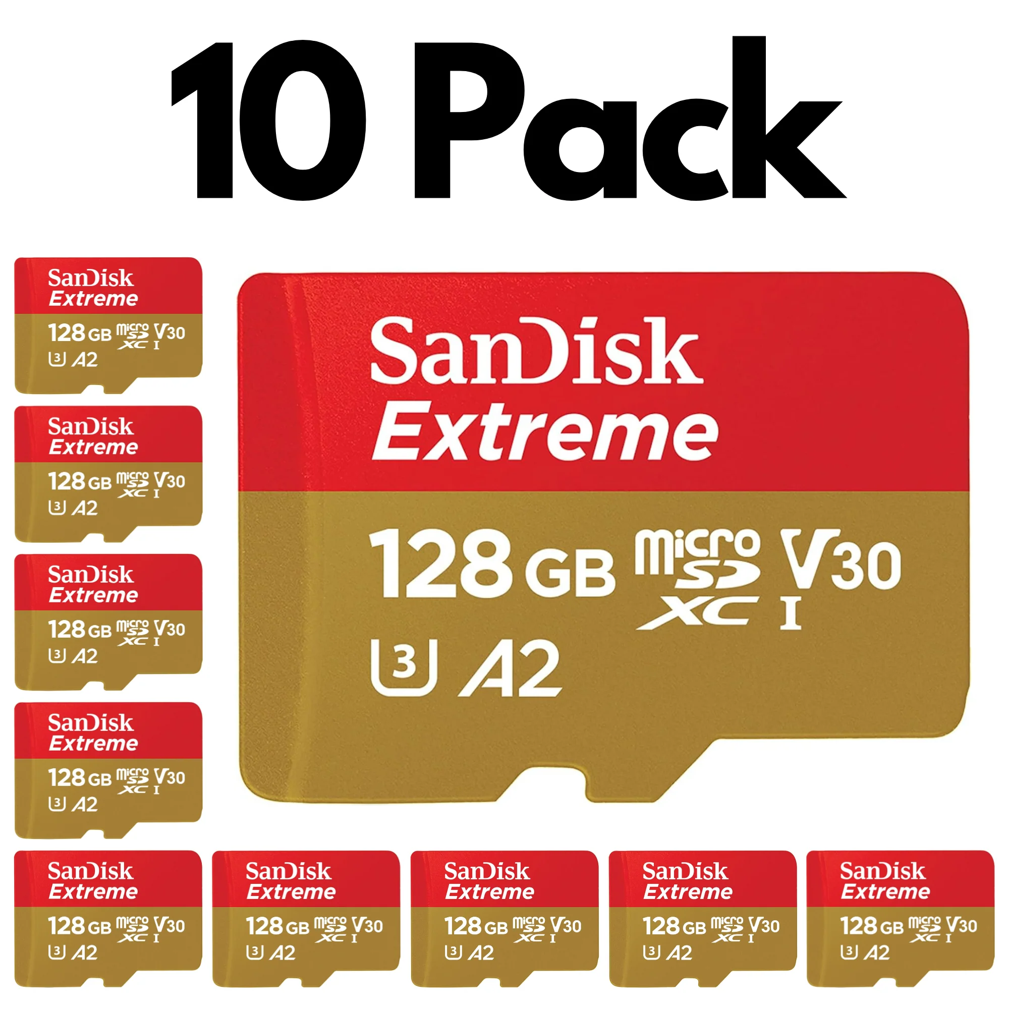 10 Pack SanDisk Extreme microSDXC UHS-I Memory Card with SD Adapter – U3, A2, C10, 4K UHD - Image 11