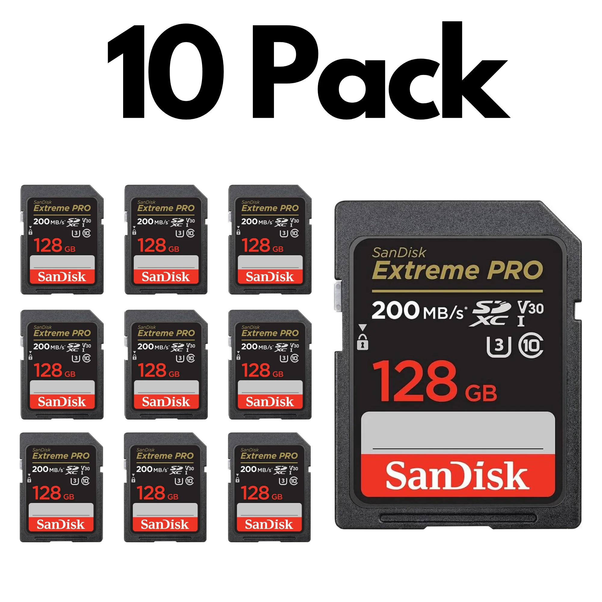 10 Pack SanDisk Extreme PRO SDXC UHS-I SD Memory Card – U3, V30, C10, 4K UHD - Image 13