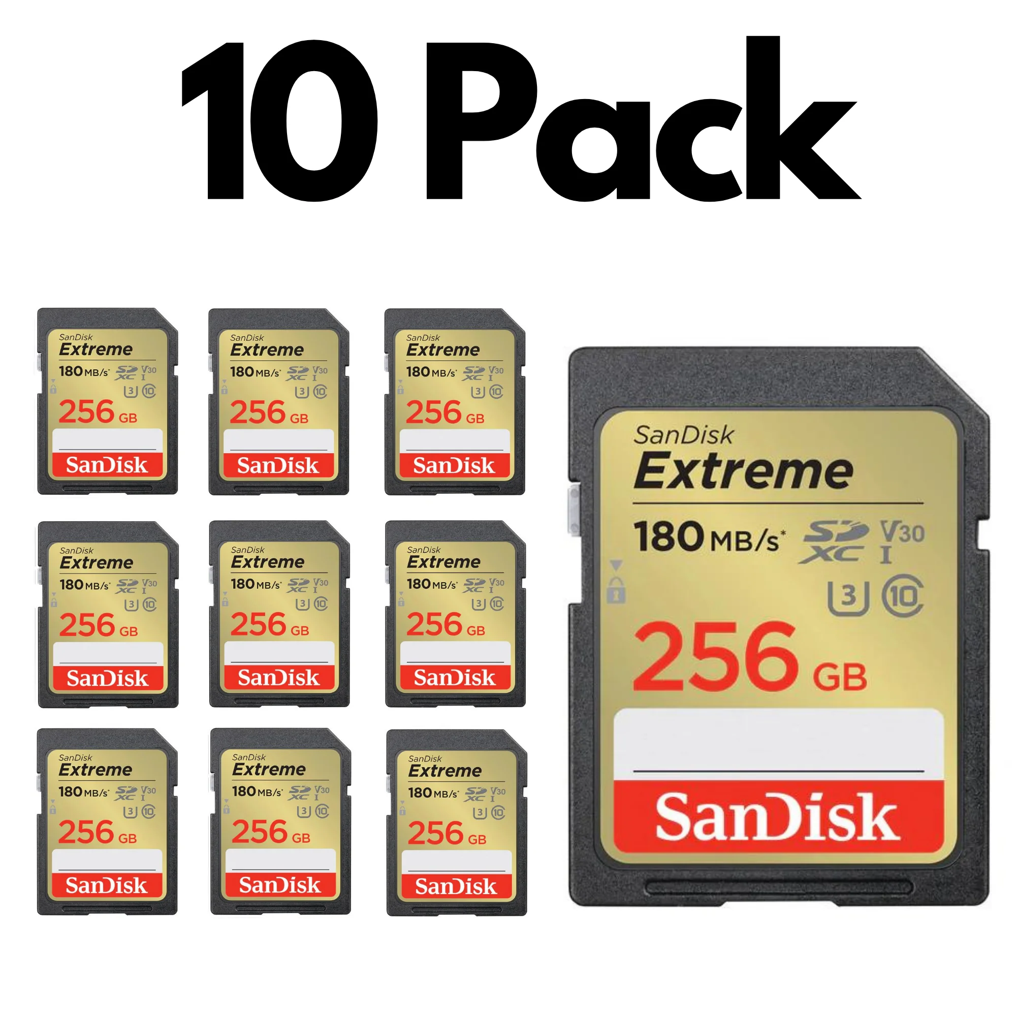 10 Pack SanDisk Extreme SDXC UHS-I SD Memory Card – U3, V30, C10, 4K UHD Compatible - Image 15