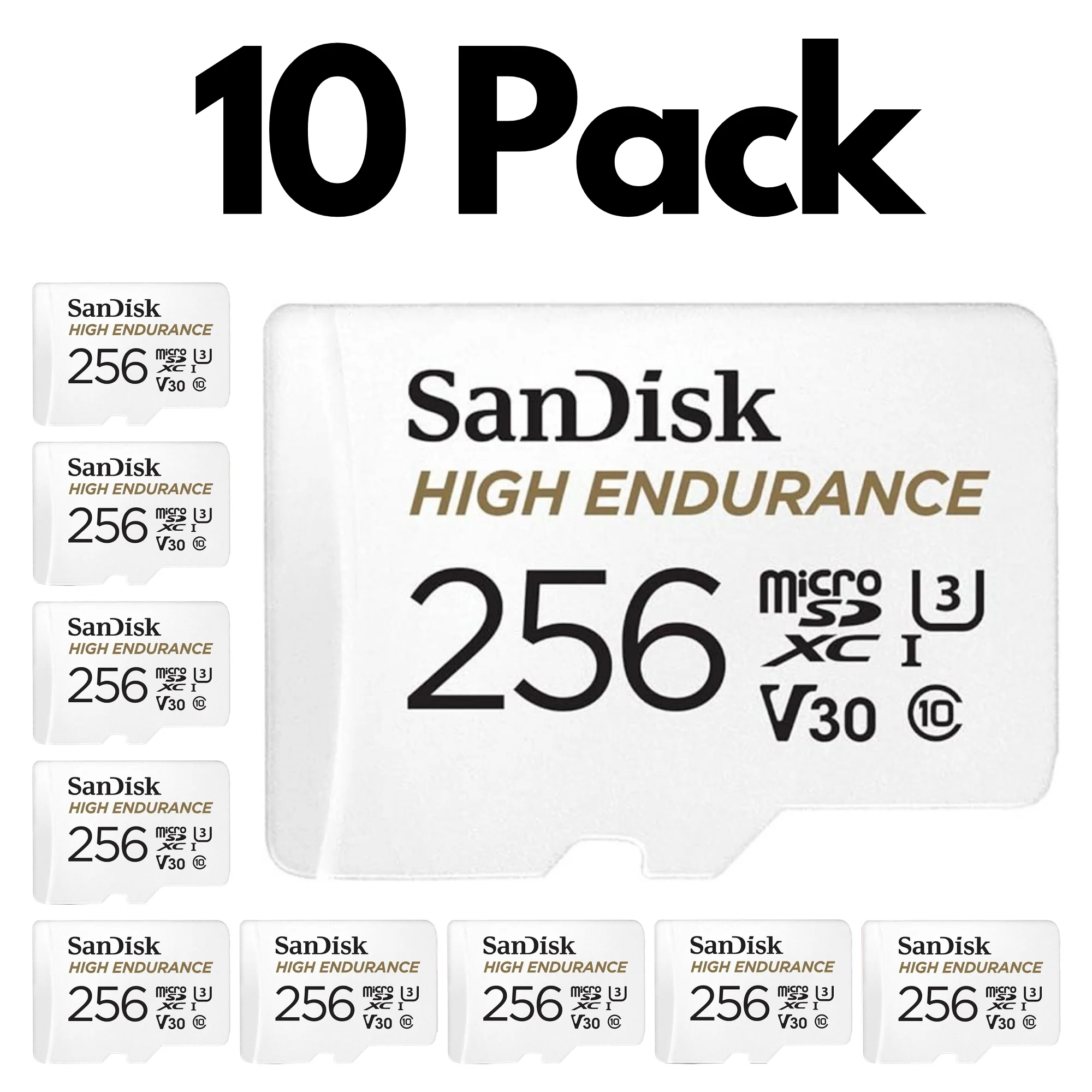 10 Pack SanDisk High Endurance Video microSDXC UHS-I Memory Card with SD Adapter – U3, C10, V30 - Image 8