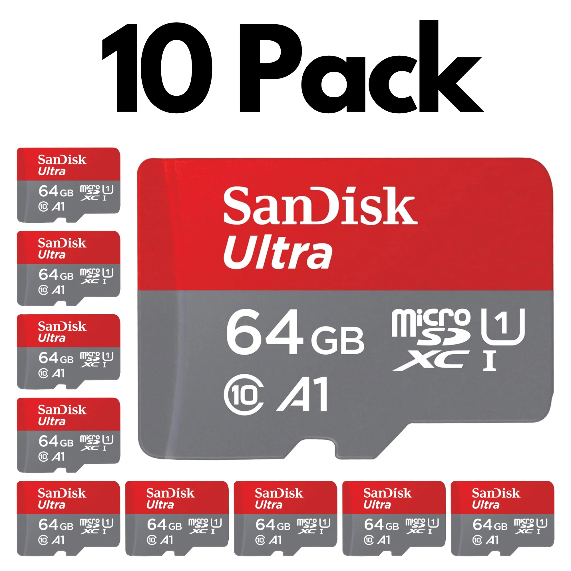 10 Pack SanDisk Ultra microSDXC UHS-I Memory Card with SD Adapter – C10, A1, Full HD - Image 8