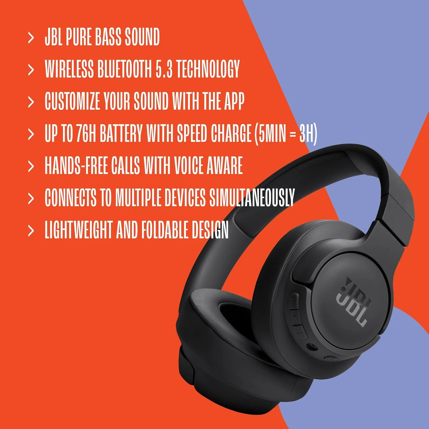 JBL Tune 720BT Wireless Over-Ear Headphones for Long Battery Listening - Image 7