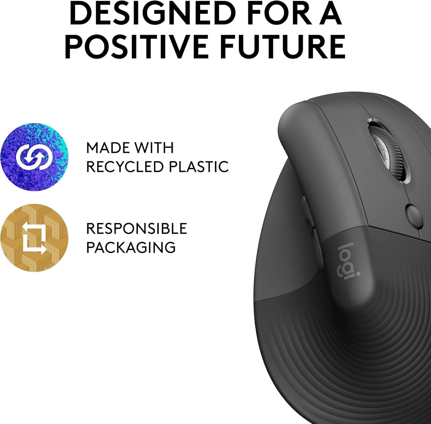 Logitech Lift Vertical Ergonomic Wireless Mouse for PC and Mac - Image 8