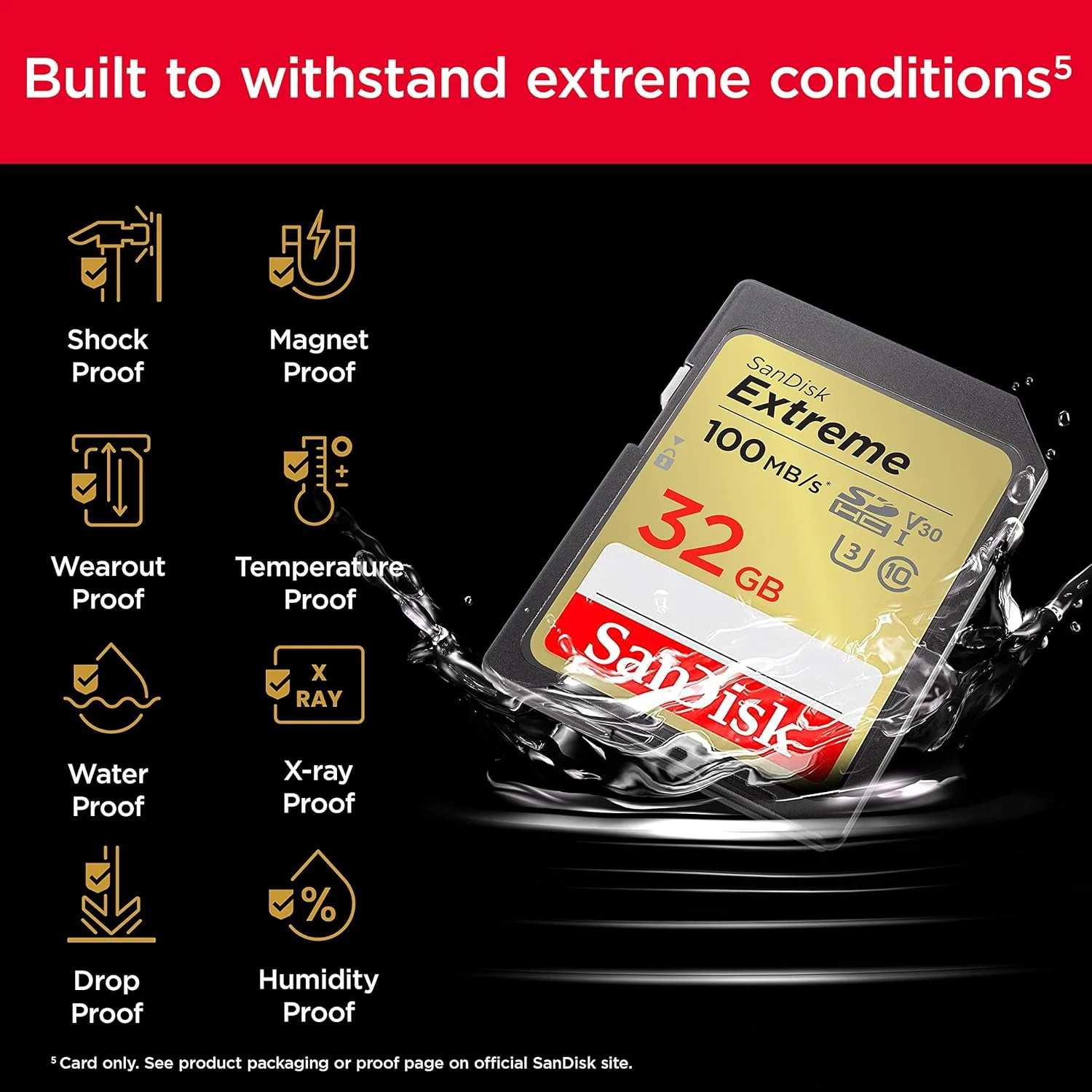 SanDisk Extreme SDXC UHS-I SD Memory Card – U3, V30, C10, 4K UHD Compatible - Image 3